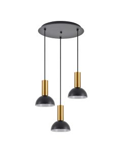 SE21-GM-4-3BL-MS3 ADEPT TUBE Gold Matt Pendant Black Metal Shade+ HOMELIGHTING 77-8649