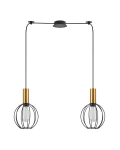 SE21-GM-4-BL2-GR1 ADEPT TUBE Gold Matt Pendant Black Metal Grid+ HOMELIGHTING 77-8627