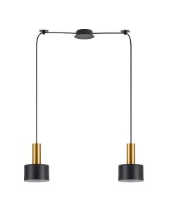 SE21-GM-4-BL2-MS1 ADEPT TUBE Gold Matt Pendant Black Metal Shade+ HOMELIGHTING 77-8634