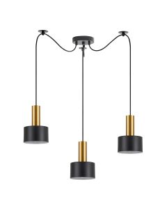 SE21-GM-4-BL3-MS1 ADEPT TUBE Gold Matt Pendant Black Metal Shade+ HOMELIGHTING 77-8633