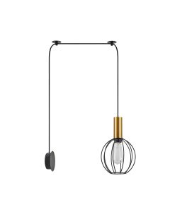 SE21-GM-4-NM1W-GR2 ADEPT TUBE Gold Matt Wall Lamp Black Metal Grid+ HOMELIGHTING 77-8828