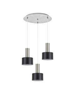 SE21-NM-4-3NM-MS1 ADEPT TUBE Nickel Matt Pendant Black Metal Shade+ HOMELIGHTING 77-8453