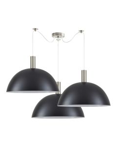 SE21-NM-4-NM3-MS50 ADEPT TUBE Nickel Matt Pendant Black Metal Shade+ HOMELIGHTING 77-8412