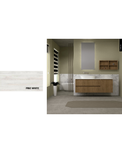 Έπιπλο Μπάνιου Μ126xB50xY55cm Βάση-Πάγκος Solid 12mm-Νιπτήρας-Καθρέπτης-Άνω Ντουλάπι, Μελαμίνη σε MDF Pine White Savvopoulos Ultima 01-8010