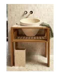 Έπιπλο & Νιπτήρας Πέτρινος Μπεζ Bati Surri 