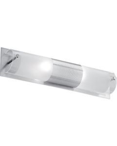 Απλίκα Μπάνιου Δίφωτη, Βάση Νίκελ Ματ, Γυαλί Διάφανο &  Σατινάτο, Μήκος 38cm Viokef Castra 4039400