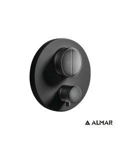 Εξωτερικό τμήμα Θερμοστατικού μίκτη εντοιχισμού 2 εξόδων "PUSH", ALMAR Black Matt E176632-400