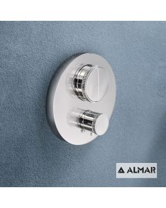 Εξωτερικό τμήμα Θερμοστατικού μίκτη εντοιχισμού 2 εξόδων "PUSH", ALMAR Chrome E176632-100