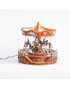 ΚΑΡΟΥΖΕΛ ΚΟΚΚΙΝΟ ΖΩΑΚΙΑ, 28 LED, ΜΕ ΚΙΝΗΣΗ ΚΑΙ ΜΟΥΣΙΚΗ, ME ΜΕΤΑΣΧΗΜΑΤΙΣΤΗ, 30.5x31cm Eurolamp 600-44961