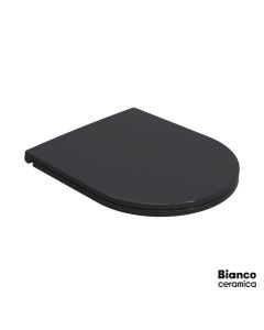 Κάλυμμα Λεκάνης LENTA Slim soft close Bianco Ceramica Black Matt MS38C-401