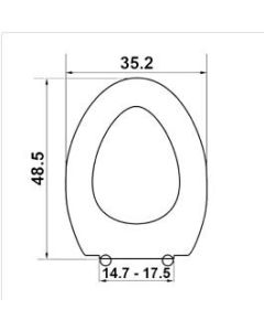 Κάλυμμα Λεκάνης WC Βακελιτικό Μπεζ 48,5x35,2cm Οπές 14,7-17,5cm Capri Elvit 0009-beige 