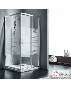 Καμπίνα ντουζιέρας Γωνιακής Εισόδου Corner Entry 100x80 (97-99 x 77-79 εκ), Starlet Stripes Chrome CS10080S-100