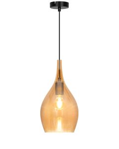 Κρεμαστό Μονόφωτο 1xE27 D200xH1500mm Γυαλί Μελί Viokef Next 4306401