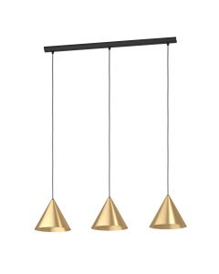 Κρεμαστό Φωτιστικό  92xH1100cm Τρίφωτο Ράγα 3xE27 Βουρτσιστός Ορείχαλκος Eglo Narices 99592