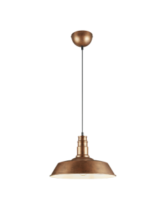 Κρεμαστό Φωτιστικό Antique Cooper 36xH150cm Μονόφωτο Καμπάνα 1xE27 Trio Lighting Will R30421062