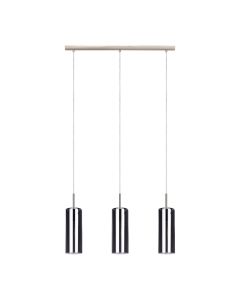 Κρεμαστό Φωτιστικό L71xH110cm Τρίφωτο 3xE27 Νίκελ Σατινέ-Γυαλί Eglo Selvino 98695