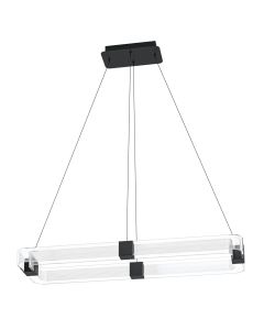 Κρεμαστό Φωτιστικό Μαύρο-Διάφανο L100xH150cm LED 3000K 1200lm Eglo Mogetonello 39909