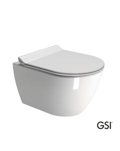 Λεκάνη Κρεμαστή Pura/50 Swirlflush με κάλυμμα MS86SC Super Slim Soft Close, GSI White 881600SC-300