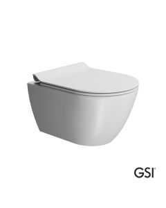 Λεκάνη Κρεμαστή Pura/50 Swirlflush με κάλυμμα MS86SC Super Slim Soft Close, White Matt 881600SC-301