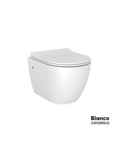 Λεκάνη Κρεμαστή VITO/48 με κάλυμμα Slim Soft Close 9250SC, Bianco Ceramica White VT01000SC-300