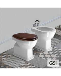 Λεκάνη Υψηλής Πίεσης Κατωστόμια CLASSIC/54 με Απλό κάλυμμα MS87 Ξύλο, GSI White 871000W-300