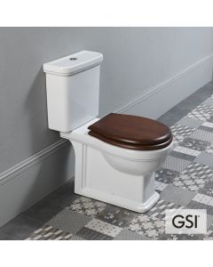 Λεκάνη Χαμηλής Πίεσης Πισωστόμια CLASSIC με Απλό κάλυμμα MS87 Ξύλο, GSI White 871700W-300