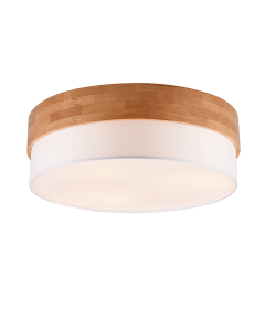 Μοντέρνα Ξύλινη Πλαφονιέρα Οροφής 50xH22cm 3xE27 Καφέ-Λευκό Trio Lighting Seasons 611500301