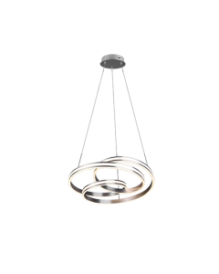 Μοντέρνο Κρεμαστό Φωτιστικό 60xH150cm LED 60w 2300+3000+4000K DIP Switch,Nickel Mat Trio Lighting Yara 326210107