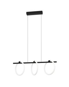 Μοντέρνο Κρεμαστό Φωτιστικό Μαύρο Ράγα L77,5xH120cm LED 3000K 1200lm Eglo Caranacoa 900562