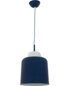 Μονόφωτο Φωτιστικό Ø24εκ. Μπλε Μέταλλο / Λευκό Γυαλί Inlight 4481Β 