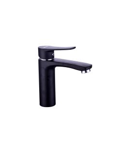 Μπαταρία Νιπτήρα Αναμεικτική Μαύρο Ματ χωρίς Χρωμέ Λεπτομέρειες  βαλβίδα Push Open Eveberg Enzo