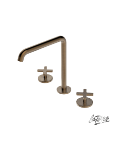 Μπαταρία Νιπτήρα Επικαθήμενη 3 οπών με Βαλβίδα Clic-Clac Εlle Cross La Torre Antique Brass 38102-221