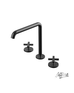 Μπαταρία Νιπτήρα Επικαθήμενη 3 οπών με Βαλβίδα Clic-Clac Εlle Cross La Torre Black Brushed 38102-410