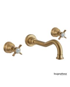 Μπαταρία Νιπτήρα Τοίχου 3 οπών Princeton Bugnatese Bronze 869-220