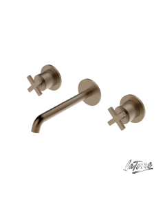 Μπαταρία Νιπτήρα Τοίχου 3 οπών Εlle Cross La Torre Antique Brass 38118-221