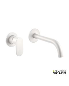 Μπαταρία Νιπτήρα Τοίχου Slim Vicario White Matt 500045-300
