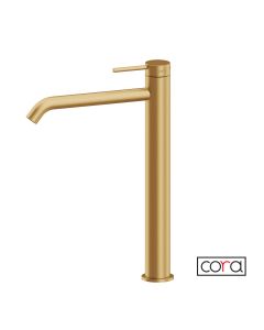 Μπαταρία Νιπτήρα Υψηλή με Βαλβίδα Clic-Clac Cosmo PVD Gold Brushed Inox 316L 6113-211