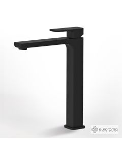 Μπαταρία Νιπτήρα Υψηλή με Βαλβίδα Clic-Clac Quadra Eurorama Black Matt 144309P-400