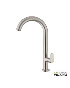 Μπαταρία Νιπτήρα Υψηλή με Βαλβίδα Clic-Clac Slim Vicario Inox 500041-110