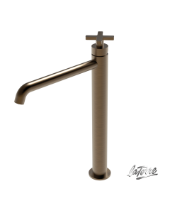 Μπαταρία Νιπτήρα Υψηλή με Βαλβίδα Clic-Clac Εlle Cross La Torre Antique Brass 38016-221