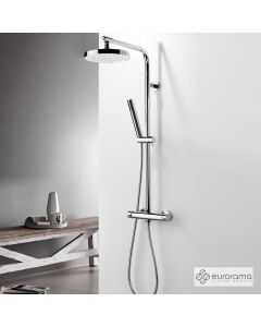 Μπαταρία Ντουζιέρας με Κεφαλή και Κολώνα μη ρυθμιζόμενου ύψους Eurorama Chrome 712066-100
