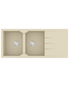 Νεροχύτης Κουζίνας 116x50cm Δύο Γούρνες & Ποδιά ΈνθετοςΕρμάριο 80cm Sanitec Ultra Granite 800-31-Ocra