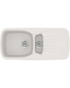 Νεροχύτης Κουζίνας 97x51cm Ένθετος Ερμάριο 60cm Συνθετικός Sanitec Classic 309-14-Metallic-Ice