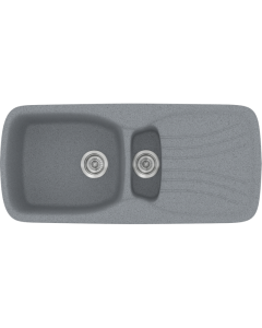 Νεροχύτης Κουζίνας 97x51cm Ένθετος Ερμάριο 60cm Συνθετικός Sanitec Classic 309-17-Metallic-Silver