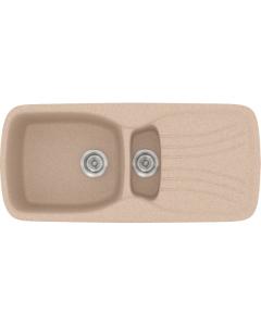 Νεροχύτης Κουζίνας 97x51cm Ένθετος Ερμάριο 60cm Συνθετικός Sanitec Classic 309-21-Granite-Sand