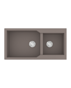 Νεροχύτης Κουζίνας 98x50cm με δύο γούρνες Ένθετος σε ερμάριο 100 εκ. Γρανίτης Sanitec 803-34-Sienna