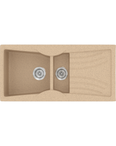 Νεροχύτης Κουζίνας Συνθετικός 104x51cm Ένθετος Eρμάριο 70cm Sanitec Classic 329-10-Granite-Beige