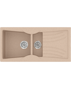 Νεροχύτης Κουζίνας Συνθετικός 104x51cm Ένθετος Eρμάριο 70cm Sanitec Classic 329-21-Granite-Sand