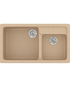 Νεροχύτης Κουζίνας Συνθετικός Μ90xΠ51xB20cm Ένθετος Eρμάριο 90cm Αντιστρεφόμενος Sanitec Classic Granite Beige 317-10-Granite-Beige