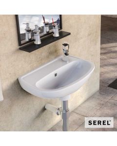 Νιπτήρας Πορσελάνης 40x25 (1 οπή) SEREL White 1301-300